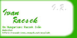 ivan racsek business card